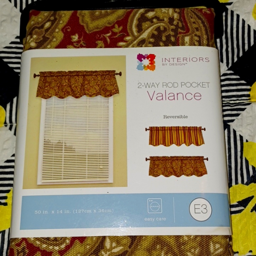 2-Way rod pocket valance- Reversible